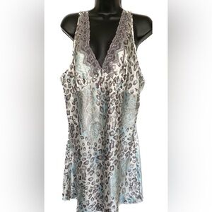 JNY BLU/BRN LEOPARD Slip over Nightgown, L *P1040